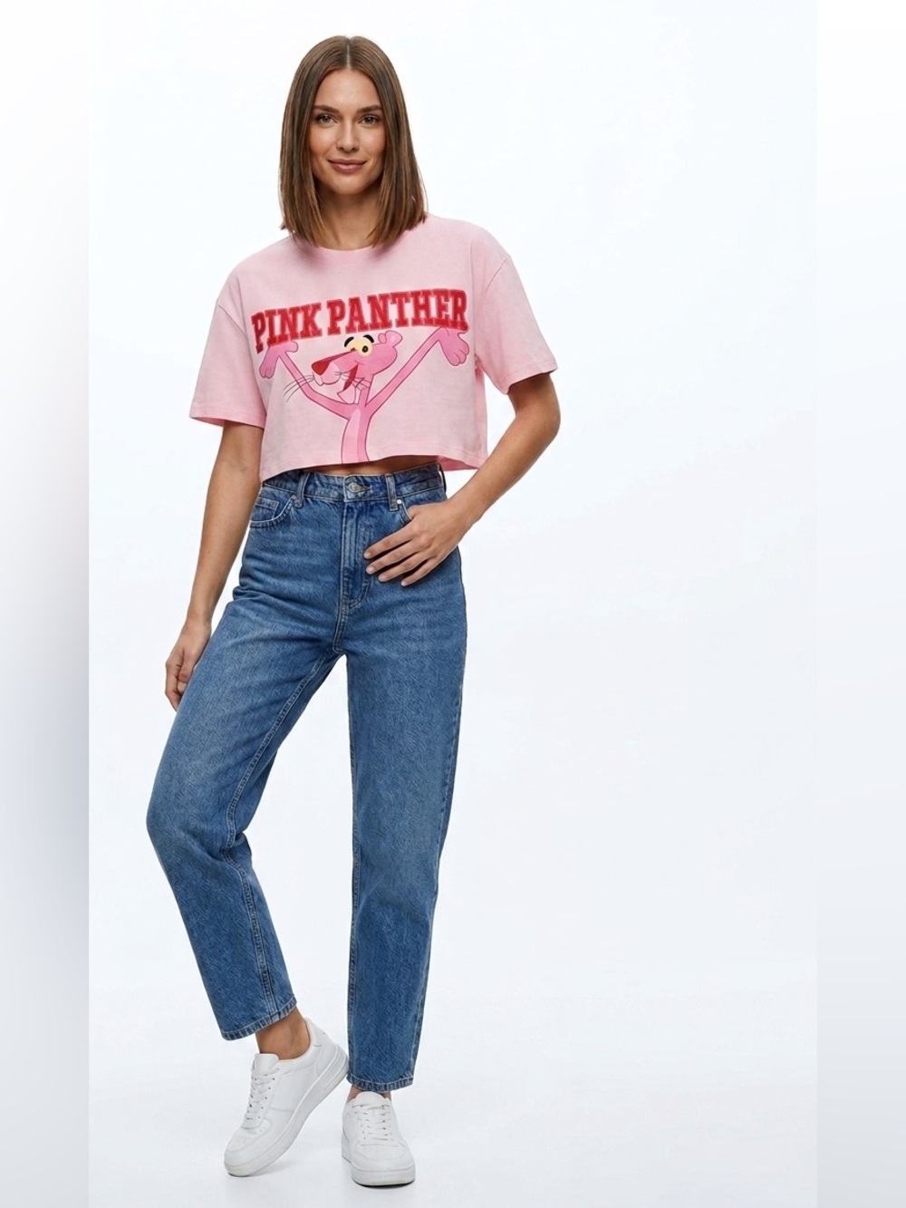 Limited Addition Zara & Pink Panther Collaboration Crop T-Shirt